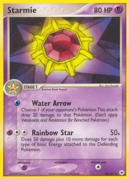 Starmie Pokemon card from EX Hidden Legends