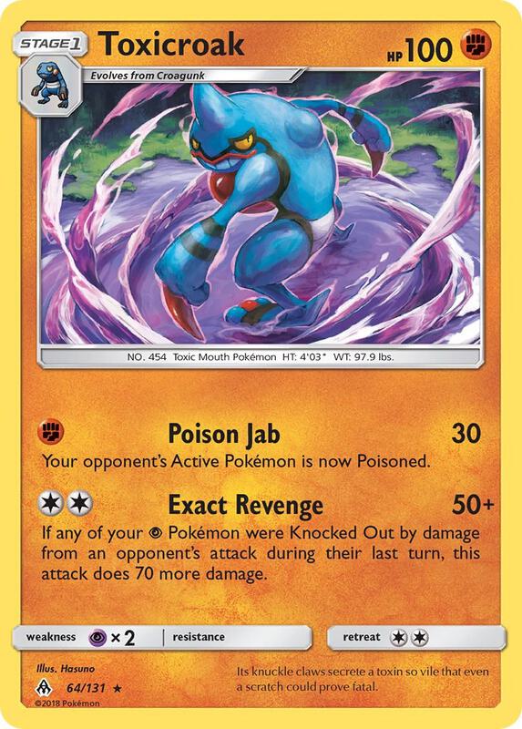 Toxicroak Pokemon card from SM - Forbidden Light