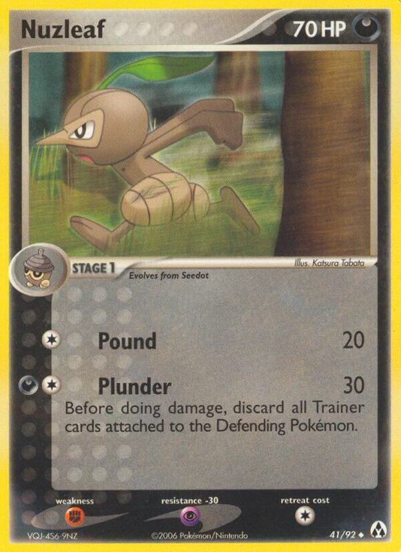 Nuzleaf Pokemon card from Legend Maker