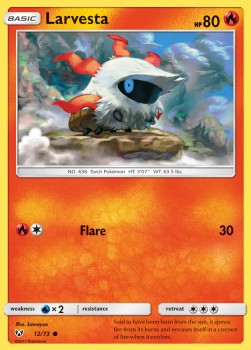 Larvesta Pokemon card from Shining Legends