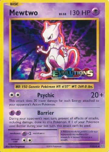 Mewtwo (XY Evolutions Prerelease) Pokemon card from XY Promos
