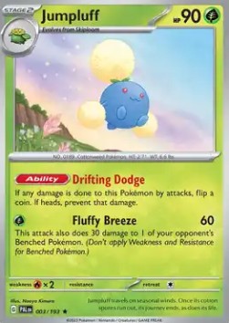 Jumpluff Pokemon card from Paldea Evolved