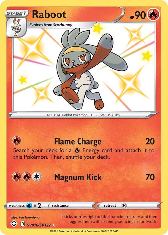 Raboot Pokemon card from Shining Fates: Shiny Vault