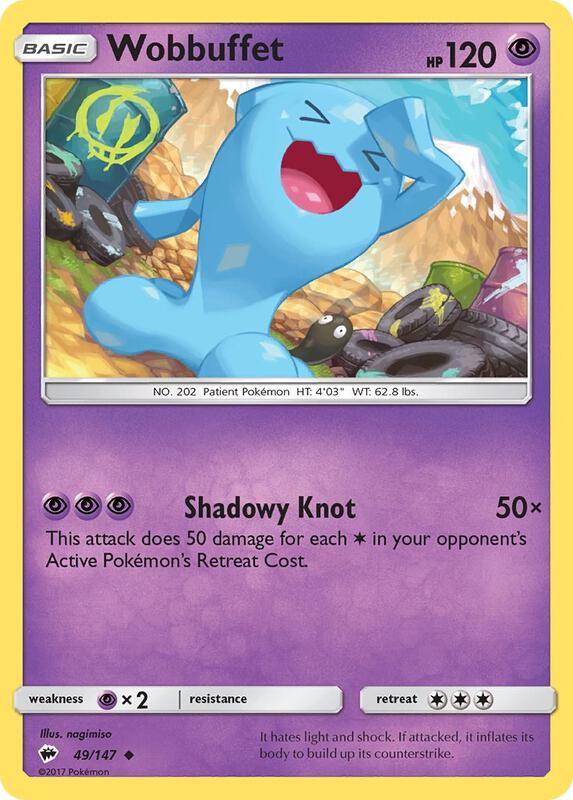 Wobbuffet Pokemon card from SM - Burning Shadows