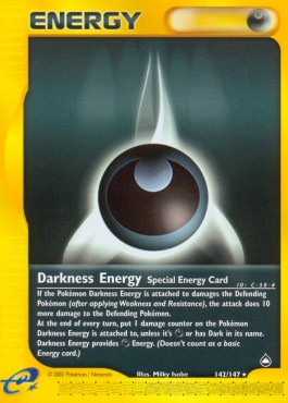 Darkness Energy Pokemon card from Aquapolis