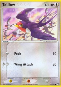 Taillow Pokemon card from EX Ruby Sapphire