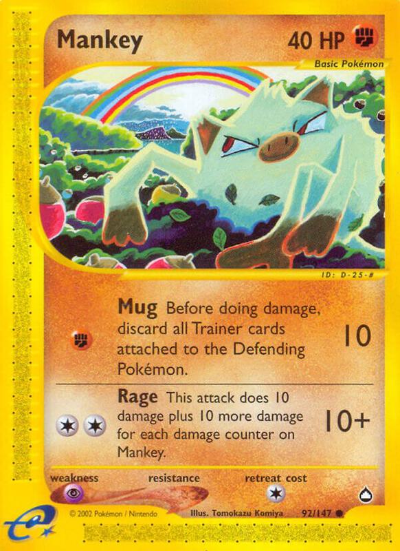 Mankey Pokemon card from Aquapolis