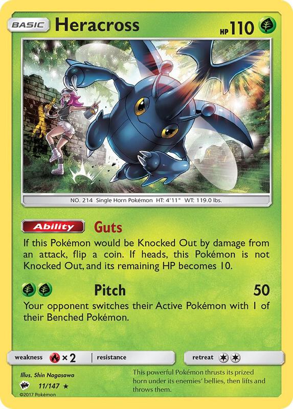 Heracross Pokemon card from SM - Burning Shadows