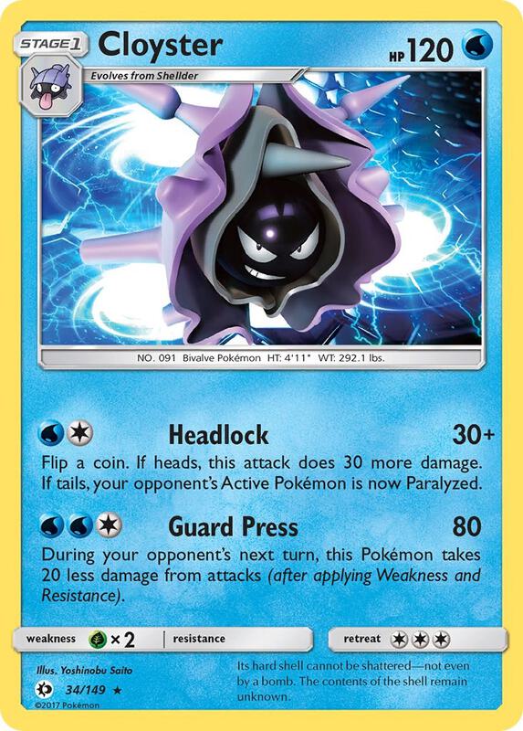 Cloyster Pokemon card from SM Base Set