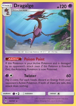 Dragalge Pokemon card from Forbidden Light