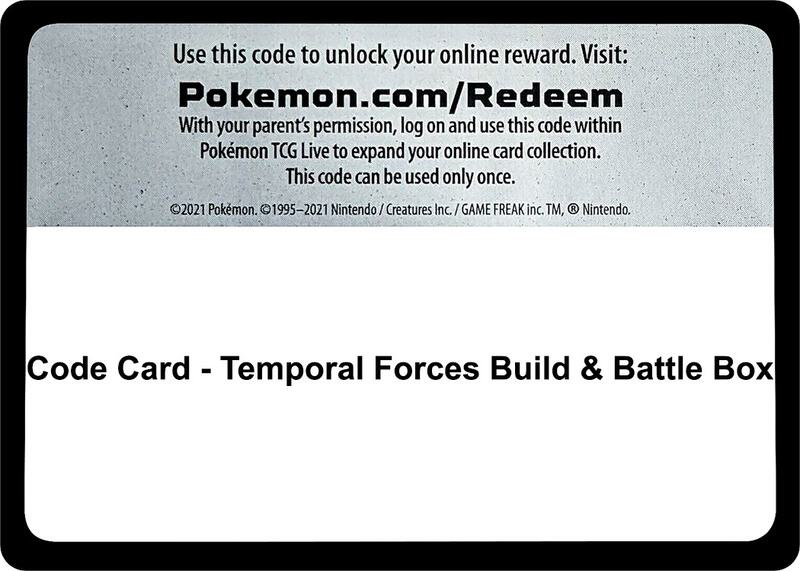 Code Card - Temporal Forces Build & Battle Box Pokemon card from SV05: Temporal Forces