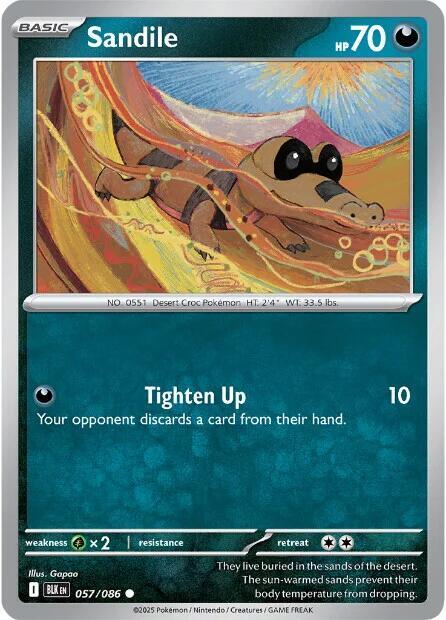 Sandile Pokemon card from SV: Black Bolt