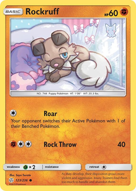 Rockruff Pokemon card from SM - Cosmic Eclipse
