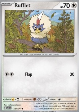 Rufflet Pokemon card from Surging Sparks