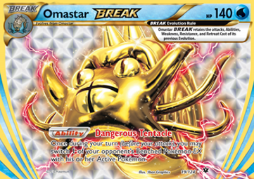 Omastar BREAK Pokemon card from Fates Collide