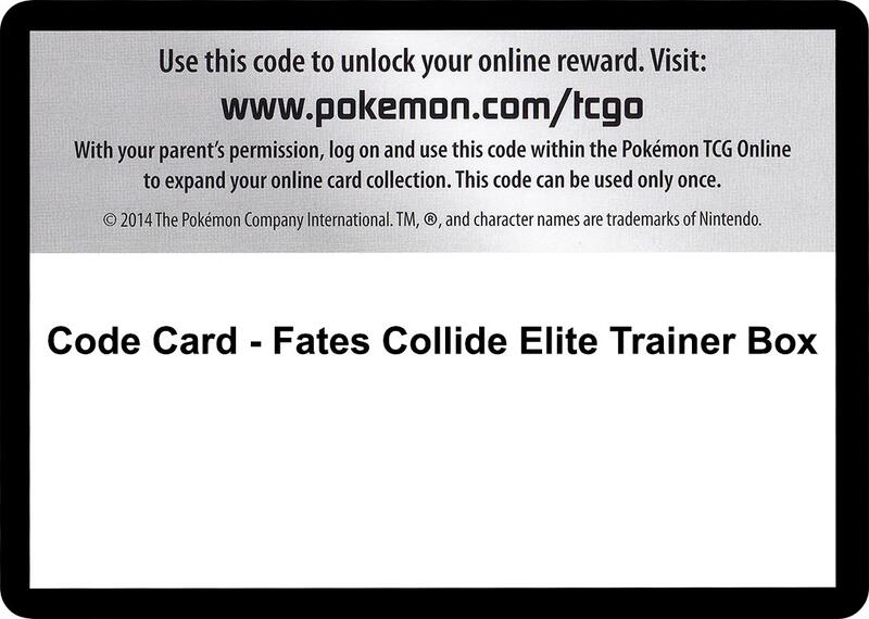Code Card - Fates Collide Elite Trainer Box Pokemon card from XY - Fates Collide