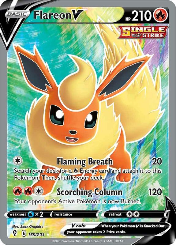 Flareon V (Full Art) Pokemon card from SWSH07: Evolving