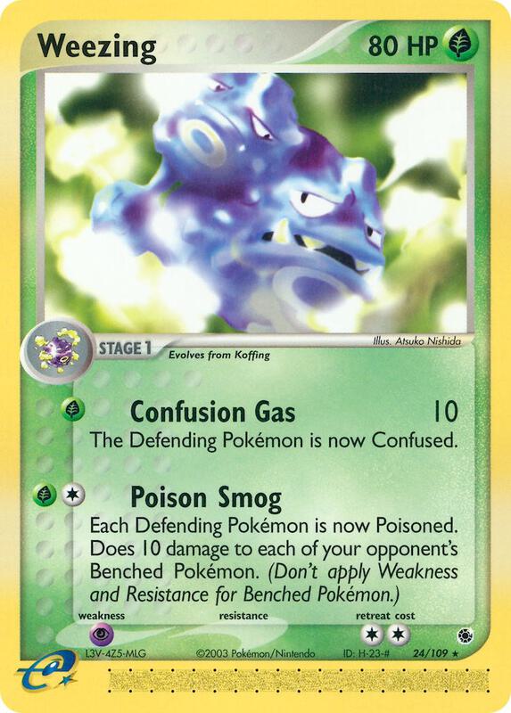 Weezing Pokemon card from Ruby and Sapphire