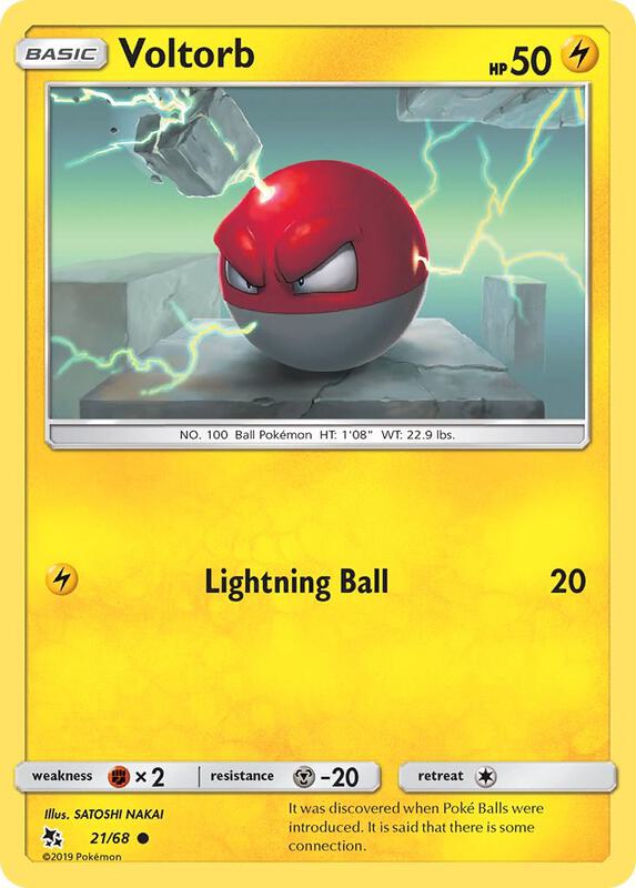 Voltorb Pokemon card from Hidden Fates