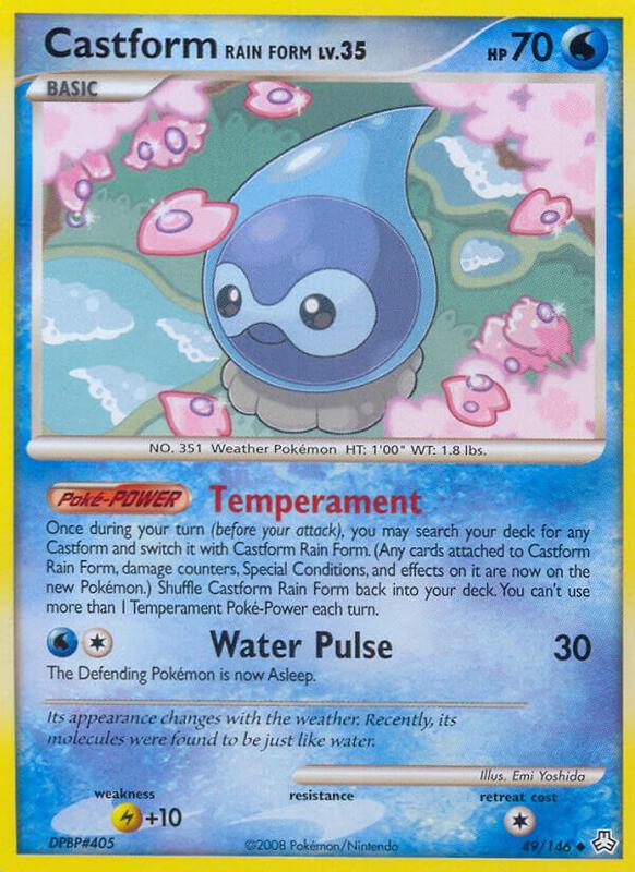 Castform Rain Form Pokemon card from Legends Awakened