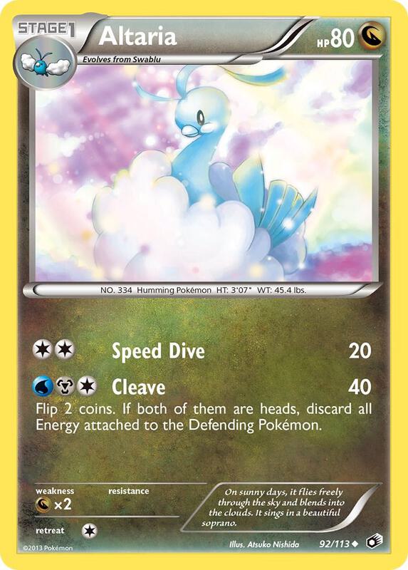 Altaria Pokemon card from Legendary Treasures