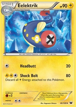 Eelektrik Pokemon card from Dark Explorers