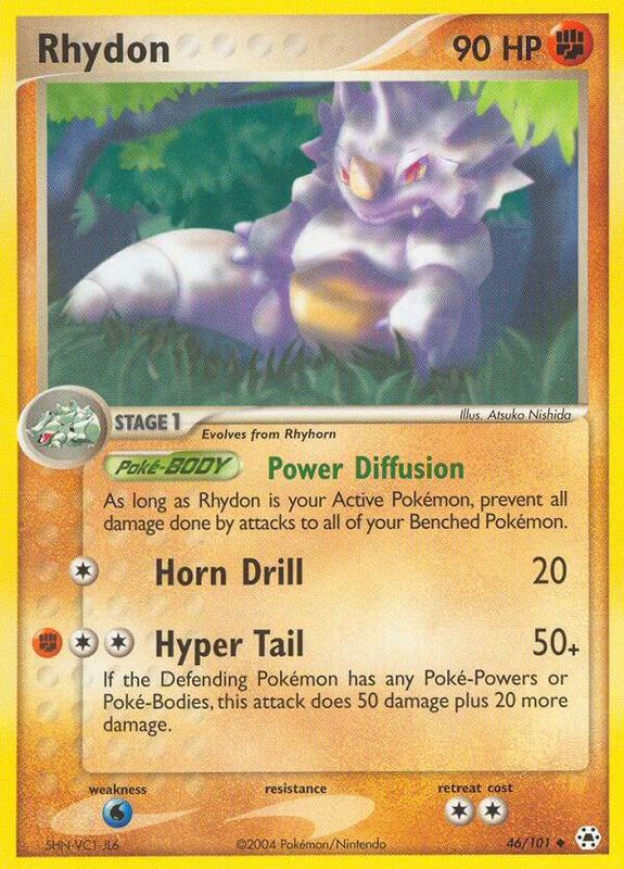 Rhydon Pokemon card from Hidden Legends