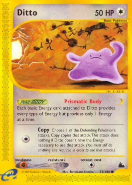 Ditto Pokemon card from Skyridge