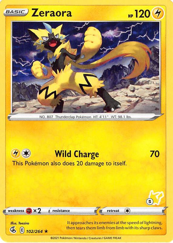 Zeraora Pokemon card from Battle Academy 2022