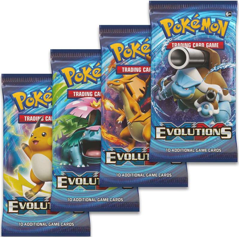 Evolutions Booster Pack Art Bundle [Set of 4] Pokemon card from XY - Evolutions