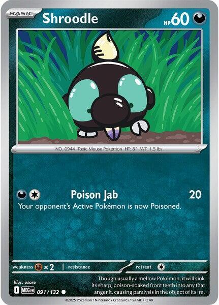 Shroodle Pokemon card from ME01: Mega Evolution