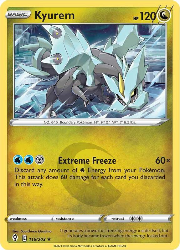 Kyurem Pokemon card from SWSH07: Evolving Skies