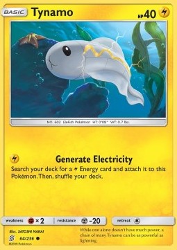 Tynamo Pokemon card from Unified Minds