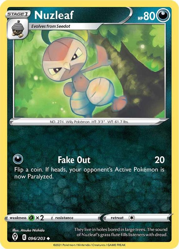 Nuzleaf Pokemon card from SWSH07: Evolving