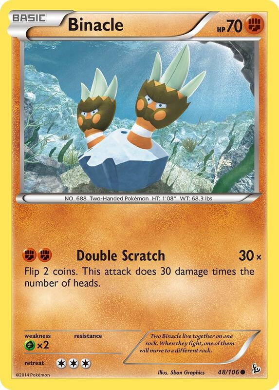 Binacle Pokemon card from XY - Flashfire
