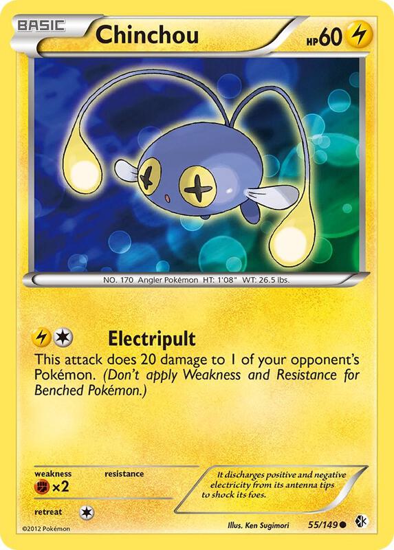 Chinchou Pokemon card from Boundaries Crossed