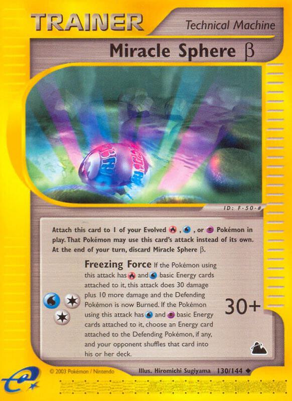 Miracle Sphere Beta Pokemon card from Skyridge