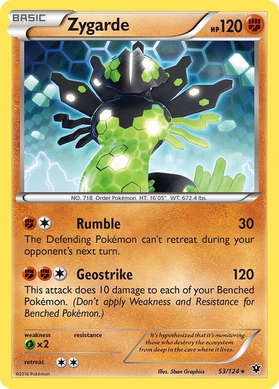 Zygarde (53) Pokemon card from XY - Fates Collide