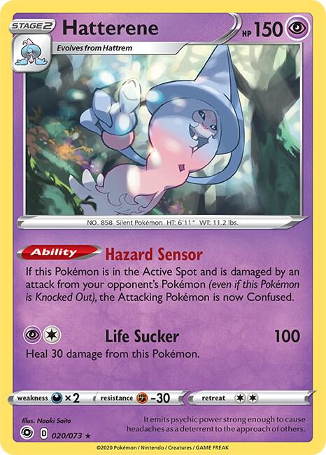 Hatterene Pokemon card from Champion's Path