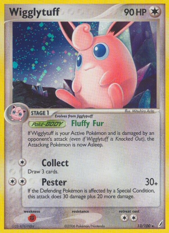 Wigglytuff Pokemon card from Crystal Guardians