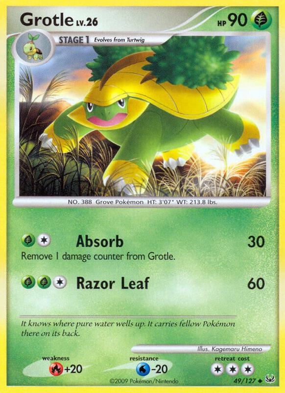 Grotle Pokemon card from Platinum