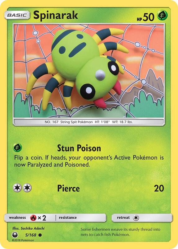 Spinarak Pokemon card from SM - Celestial Storm