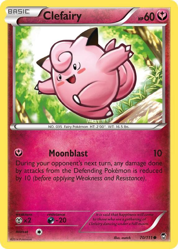 Clefairy (70) Pokemon card from XY - Furious Fists