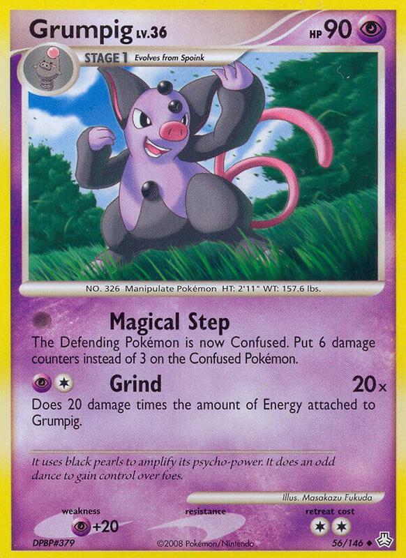 Grumpig Pokemon card from Legends Awakened