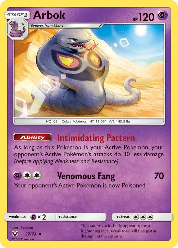 Arbok Pokemon card from Shining Legends