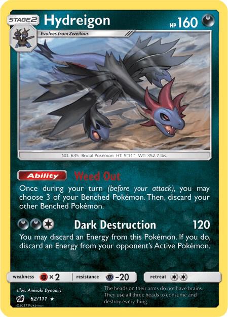 Hydreigon Pokemon card from SM - Crimson Invasion