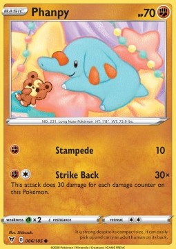 Phanpy Pokemon card from Vivid Voltage