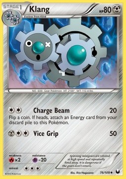 Klang Pokemon card from Dark Explorers