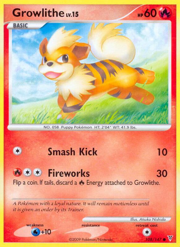 Growlithe Pokemon card from Supreme Victors