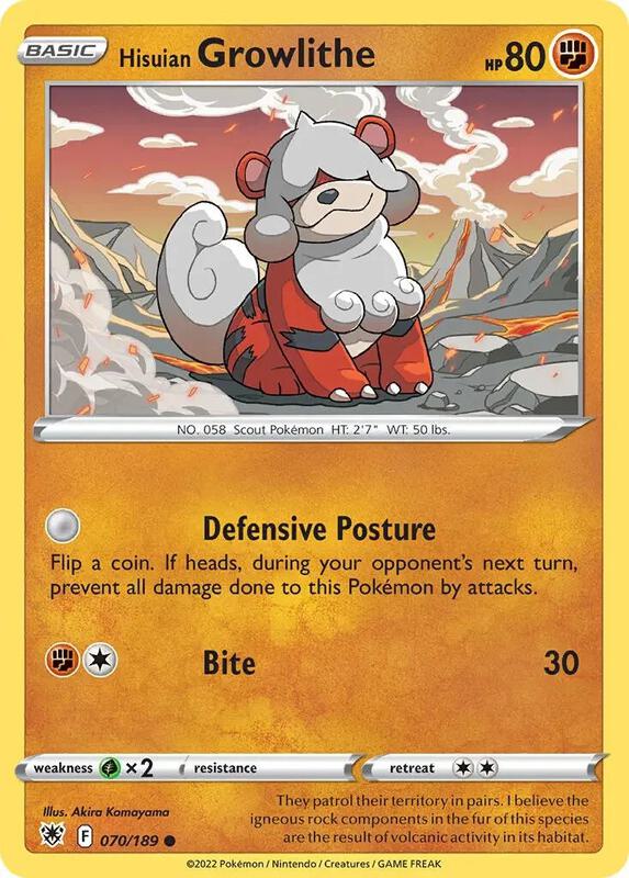 Hisuian Growlithe Pokemon card from Deck Exclusives